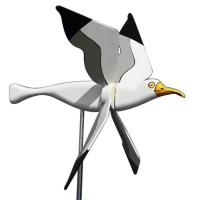 Seagulls Windmill New Flying Seagull Windmill Garden Spinner Parrot Seagull Hummingbird Kids Toys Pneumatic Top Flying Bird Series Windmill for Lawn Forest Decoration present