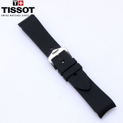 ใช้ได้กับ Tissot 1853 Kutu T035/T055 สายซิลิโคน Waterproof Sports Style Arc Black 22/mm