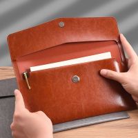 Waterproof Leather A5/A6 Business Briefcase File Folder Document Paper Organizer Storage Bag School Office Stationery