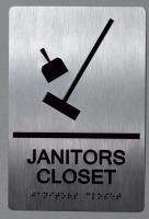 Janitors Closet Sign -AluminiumSilverSize X-The Sensation Line