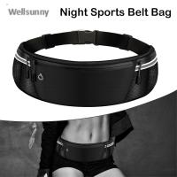 Wellsunny Sports Running Belt Waist Bag Outdoor Dual Pouch Sweat-proof Reflective Waist Pack Fitness Workout Belt Adjustable Running Pouch Belt With Z