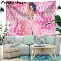 【CW】卐▲△  ForeverStar Tapestry Lil Peep Pink Camoflauge Wall Bedroom Hanging Tapestries Room