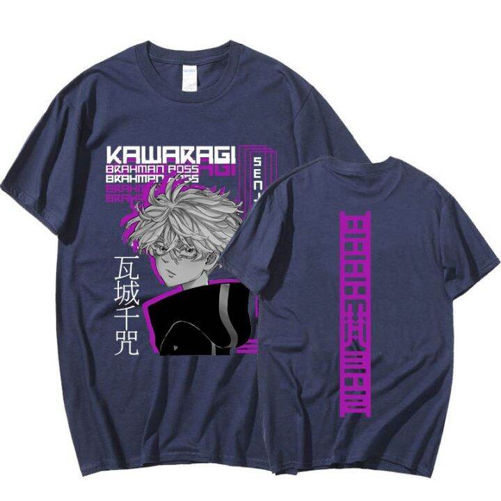 ญี่ปุ่นอะนิเมะโตเกียว-revengers-t-เสื้อมังงะ-kawaragi-senju-กราฟิกเสื้อยืด-unisex-ฤดูร้อนแขนสั้นเสื้อยืดชาย-streetwear