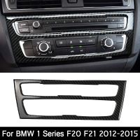 True Carbon Fiber Interior Trim Air Conditioning CD Control Panel Cover Stickers For BMW 1 Series F20 F21 2012-2015 Car Styling