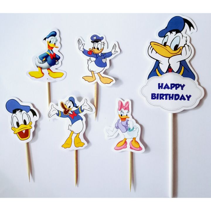 Satu Set Topper Toper Cake Hiasan Kue Ulang Tahun Karakter Donald Duck Donal Bebek Lazada
