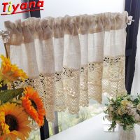 【YD】 Short Curtains for Room Crochet Stitching Wardrobe Hollow Half Curtain Small Windows  VT