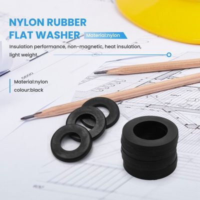 600Pcs Black Nylon Rubber Flat Washer Assortment Kit for M2 M2.5 M3 M4 M5 M6 M8 M10 M12 Plain Repair Washer Furniture Gasket Kit