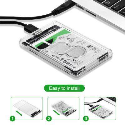 คxวามเร็วสูง2.5 "โปร่งใสกรณีUSB 3.0 SATAกล่องHDDฮาร์ดดิสก์ไดรฟ์ภายนอกHDD E Nclosureเครื่องมือสนับสนุน2ไตรโลไบต์SDDแคดดี้