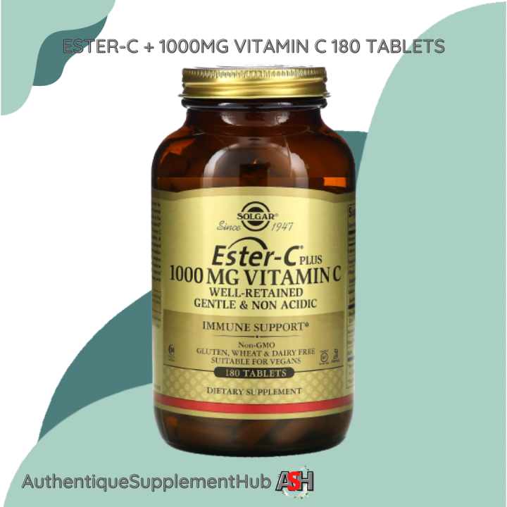 Solgar, Ester-C Plus, Vitamin C, 1,000 mg, 180 Tablets - Gentle and Non ...