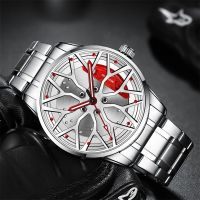 Men 39;s Fashion Car Wheel Watches Luxury Men Sports Waterproof Quartz Wristwatch Stainless Steel Wheel Hub Watch relogio masculino