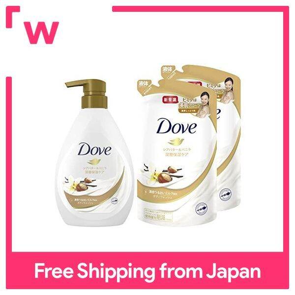 Dove Body Soap Shea Butter & Vanilla (Body Wash) Body + Refill 480g