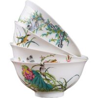 ETXBowl Set Jingdezhen Household Ceramic Bowl Light Luxury Tableware Bone China High-End Rice Bowl Soup Bowl Noodles Soup Bowl