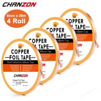 Copper Foil Tape 20 Meters 6mm Double Sided Conductive Adhesive for Crafts Electric EMI Shielding Guitars Slug Snail Deterrent