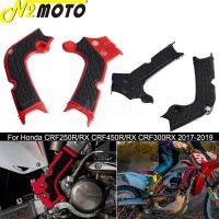 ☢ย่อย♈ปลอกกันกระแทกป้องกันเฟรม Supermoto สีแดงสำหรับฮอนด้า CRF 250 300 450 R RX 2017-2019 CRF250R CRF250RX CRF450R CRF300RX CRF450RX