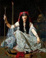 ▨✚❉ แม่มดโดย Georges Merle Art ฟิล์มพิมพ์ผ้าไหมโปสเตอร์ Home Wall Decor 24x36inch