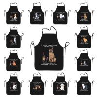 Funny Pet Dog And Wine Apron Men Women Unisex Kitchen Chef Husky Poodle Bulldog Tablier Cuisine for Cooking Baking Gardening Aprons