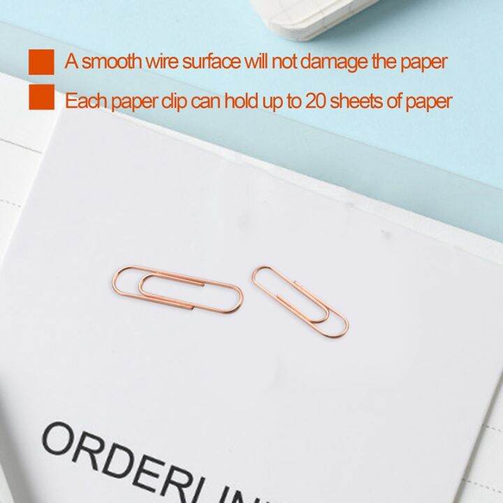 100-paper-clips-in-rose-gold-magnetic-clip-dispenser-rose-gold-paper-clips-holder-28mm-rose-gold-100-clips-per-box