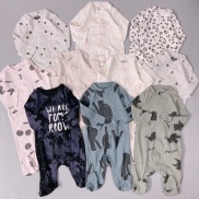 Bộ liền tất, bodysuit liền vớ, sleepsuit cotton cho bé trai bé gái sơ sinh