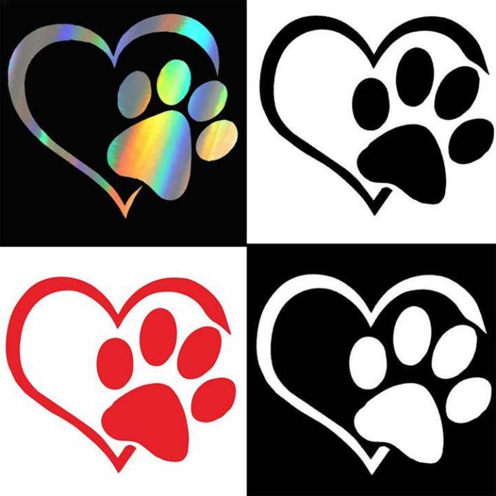 heart-decals-for-cars-waterproof-automotive-dog-paw-print-stickers-footprint-decals-for-trucks-walls-hotels-decoration-cute-love-stickers-for-restaurants-window-laptops-greater