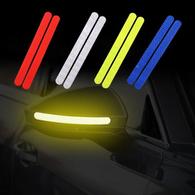 【CC】 2PCS Car Stickers Rearview Mirror Reflective Strip Anti-collision Warning Exterior Tape Products