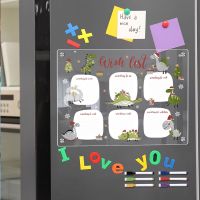 ตู้เย็นอะคริลิคใสแบบ TAN00609ข้อความ Ic ลบแบบแห้งอุปกรณ์วางแผนสติ๊กเกอร์ตู้เย็นการตกแต่งบ้านได้สะดวก