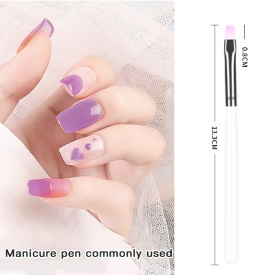 Nail brush pink short handle various shapes pen crescent al pen serrated single manicure tool MK