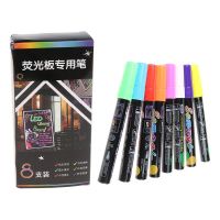 8 Colors Highlighter Fluorescent Liquid Chalk Marker Neon Pen For LED Writing Board Blackboard Glass Painting Graffiti Office