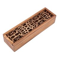 Stationery Box Wooden Pencil Case Hollow Pencil Case Storage Box Student School Office Gift Box