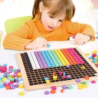 370PCS Children DIY Wooden Pixel Building Blocks Early Learning Table Game Montessori Educational Wooden Toys For Kids Girls