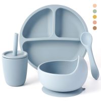 【CC】 Baby Feeding Tableware Set Silicone Bowl Soft  With Cup