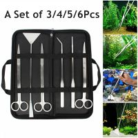 【LZ】☒▤  Aquarium Maintenance Tools Set aço inoxidável pinças tesouras espátula ferramentas aquáticas