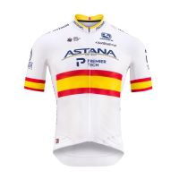 Astana Premier Tech เสื้อผ้าขี่จักรยานสเปน Champion Men S Cycling Jersey/กางเกงขาสั้นขี่จักรยาน/เสื้อจักรยาน/จักรยาน Wear