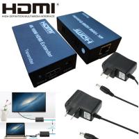 4k 100M HDMI To LAN Port RJ45 Network Cable Extender Over by Cat 5e/6 1080p (Black)