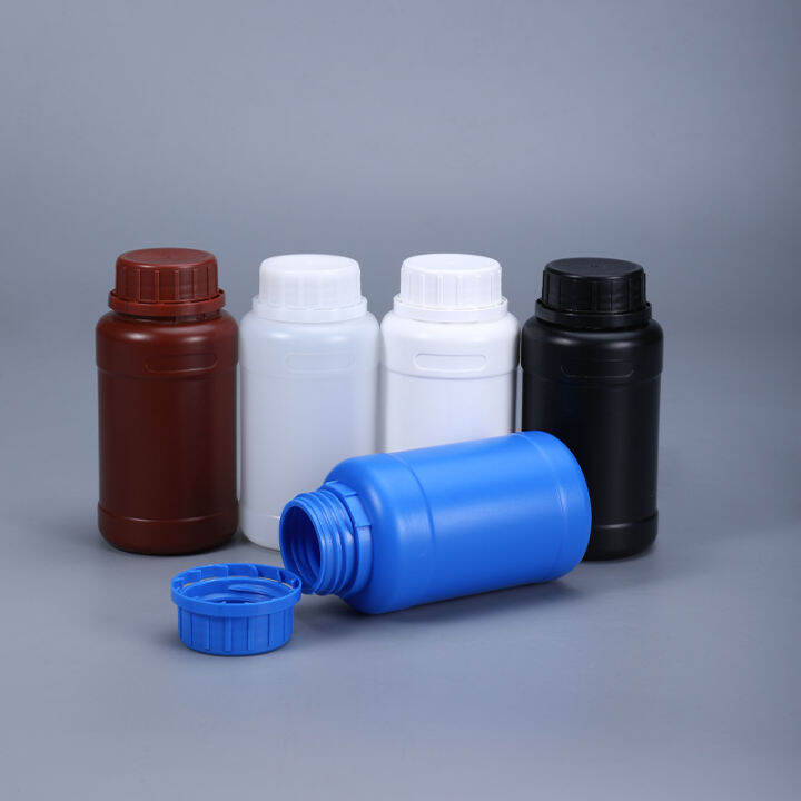 250ml-round-plastic-bottles-with-lid-empty-chemical-liquid-packaging-container-food-grade-hdpe-refillable-bottle-10pcs