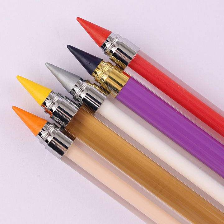bali-หัวปากกาดินสอ5ชิ้นเปลี่ยนสีได้หลากสีไม่มีหมึก-hb-อุปกรณ์สำหรับการเขียนเครื่องเขียนศิลปะอุปกรณ์การเรียนน่ารัก