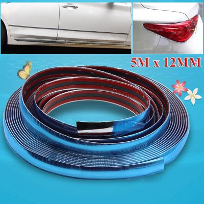 【DT】Car Bumper Strip Adhesive 12mm / 16ft  Auto Bright Silver Chrome Moulding Trim Car Bumper Strip Adhesive  hot
