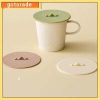 GOTORADE Set of 3 นุ่มนุ่มๆ ฝาปิดถ้วยซิลิโคน กลมกลมๆ สีเขียวสีเบจสีแดงเข้ม ฝาปิดถ้วย น่ารักน่ารักๆ พร้อมที่ใส่ช้อนชา ฝาปิดแก้ว ตกแต่งเดสก์ทอปที่บ้าน