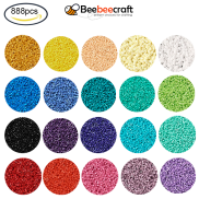 Beebeecraft 10g Cylinder Seed Beads Opaque Colours Luster Uniform Size Red