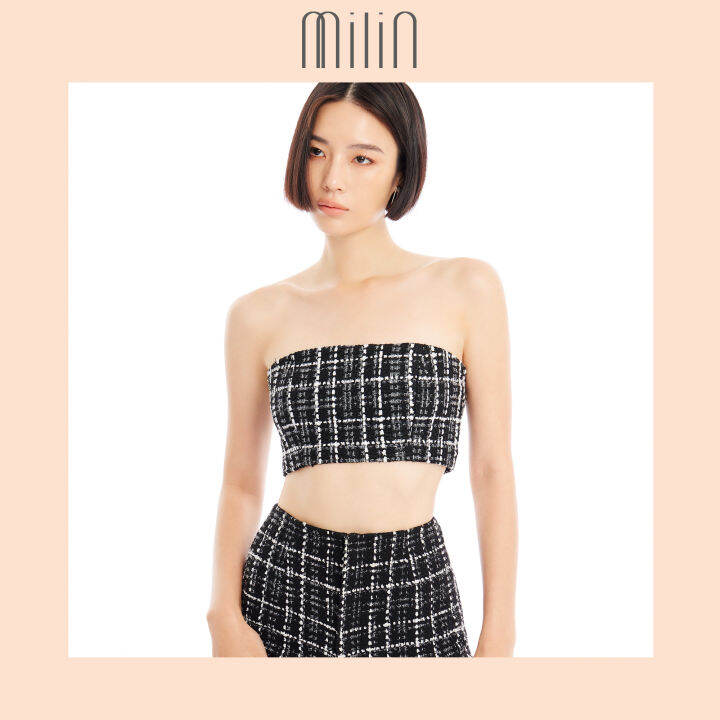 milin-tweed-cropped-tube-top-เสื้อเกาะอกผ้าทวีด-adapt-tube-top