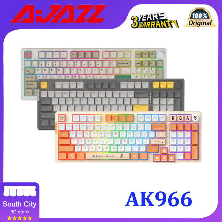 Ajazz AK966 Mechanical Keyboard RGB Hot-swap Bluetooth/Cable 96-keys ...
