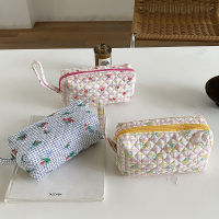 【cw】Korean Quilted Makeup Bag Organizer Floral Cosmetic Pouch Cotton Fabric Portable Toiletry Bag Necesserie Storage Beauty Case ！