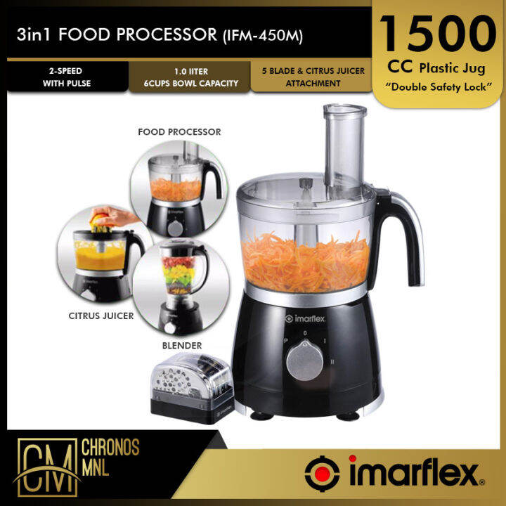 Chronos Imarflex IFP450M 3in1 Food Processor Blender & Citrus