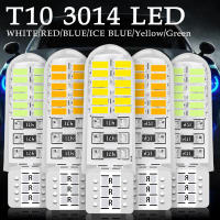 2ชิ้นไฟรถยนต์ T10 LED ซิลิโคน3014 24SMD กันน้ำได้กว้างหลอดไฟอ่านลิ่มป้ายทะเบียนรถรถบรรทุกโคมไฟเครื่องหมายด้านข้างสีขาวสีแดง