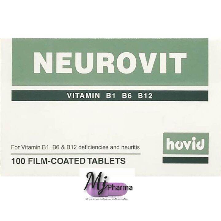 Hovid Neurovit Vitamin B1 B6 B12 film coated 100 tablets with box Lazada
