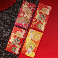 6Pcs Red Envelopes Cartoon Pattern Red Bags 2023 Spring Festival Rabbit Themed Lucky Pockets