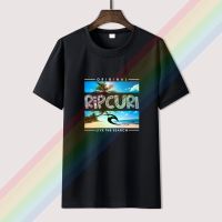 Rip Tee Curl T-Shirt MenS Black Wave Palm Trees Logo Surfer Graphic Tee Men