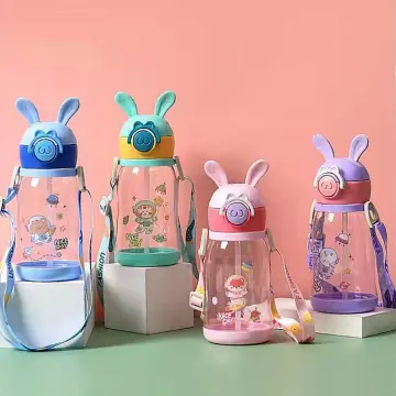 200ml Cute Rabbit Straw Sippy Cup with Handles for Baby, Kids Cartoon  Learner Cup Toddler Cup