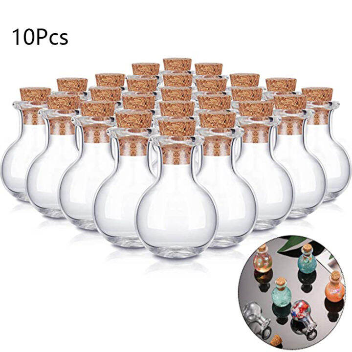 10 Keping Cork Mini Kaca Botol Botol Telus Terapung Kecil Botol Yang ...