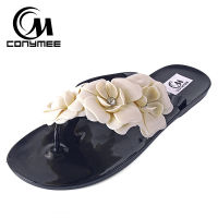 Summer Women Crystal Slippers Stereo Flower Flip Flops Beach Sandals For Girl Lady Jelly Shoes Big Size Cool Slipper Slides