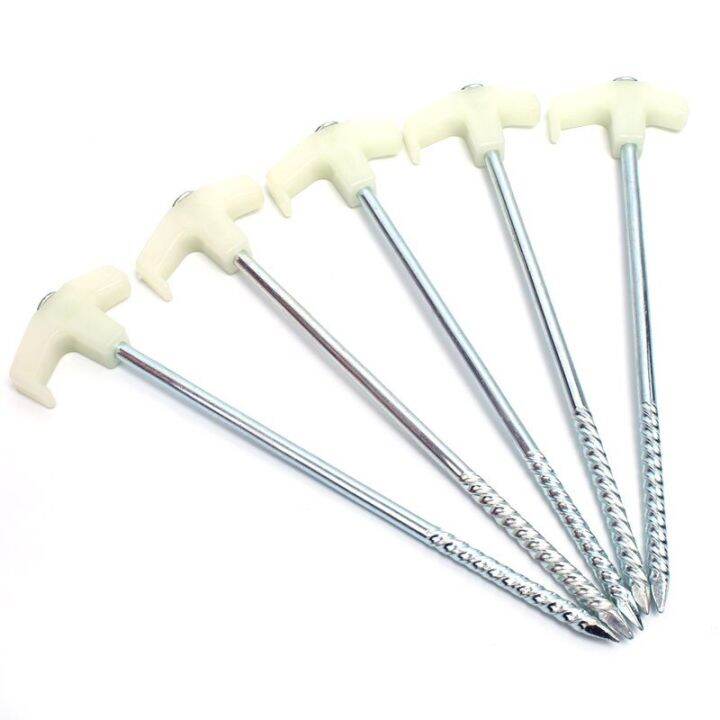 2-4-8-10pcs-ultralight-camping-tent-pegs-25cm-florescent-long-screw-thread-tent-stakes-steel-tent-nails-outdoor-tent-accessories